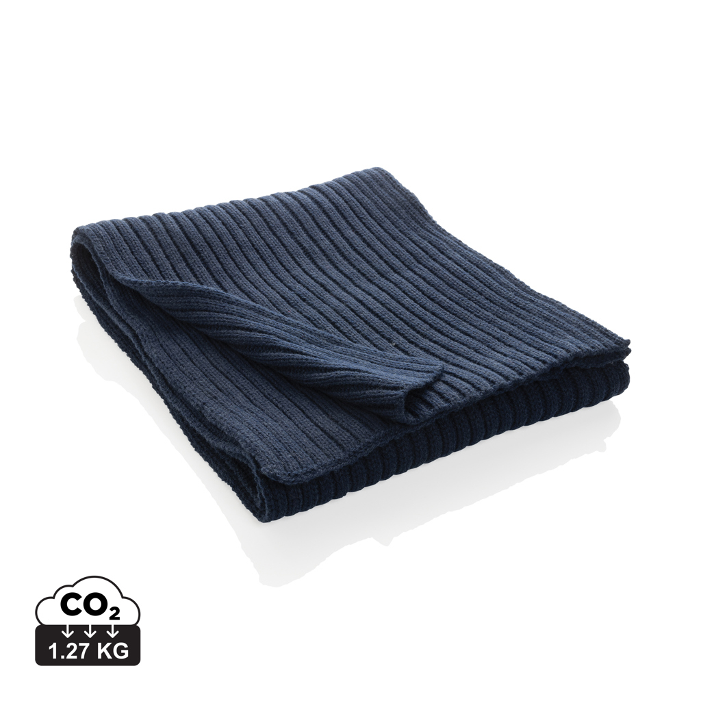 Écharpe tricotée personnalisée 180x25cm Impact Polylana® Bleu marine